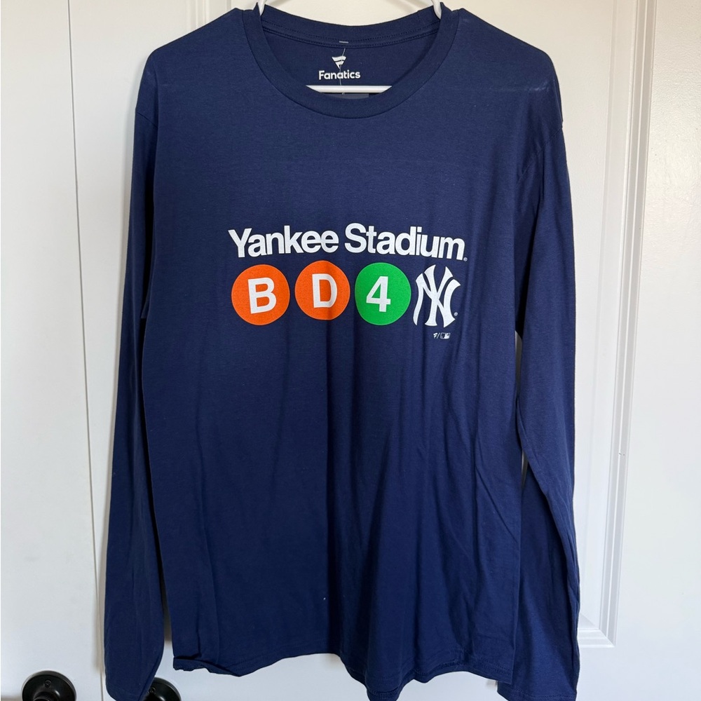 Fanatics MLB Yankees Stadium Navy Long Sleeve Tee